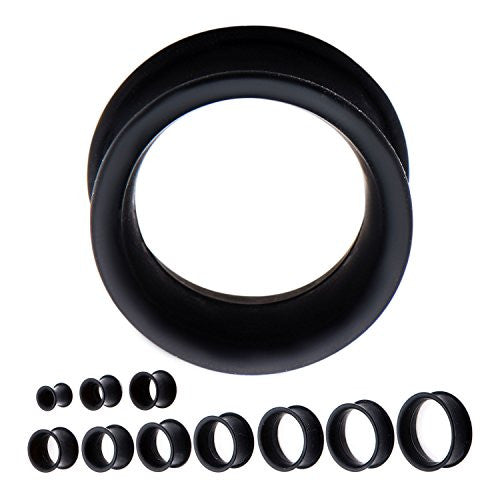 Double Flared Thick Wall Wearable Black Silicone Eyelets-WildKlass Jewelry