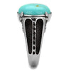 WildKlass Stainless Steel Ring High Polished (no Plating) Men Synthetic Turquoise-WildKlass Jewelry