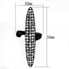 WildKlass Stainless Steel Cuff Ring IP Black Women Top Grade Crystal Multi Color-WildKlass Jewelry
