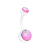 WildKlass Jewelry Hologram Bio Flexible Shaft Acrylic Ball Belly Button Ring-WildKlass Jewelry