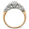 WildKlass Stainless Steel Ring Two-Tone IP Rose Gold Women AAA Grade CZ Clear-WildKlass Jewelry