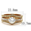 WildKlass Stainless Steel Ring IP Rose Gold Women AAA Grade CZ Clear-WildKlass Jewelry