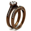 WildKlass Stainless Steel Ring IP Coffee Light Women AAA Grade CZ Clear-WildKlass Jewelry