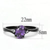 WildKlass Stainless Steel Ring IP Women AAA Grade CZ Amethyst-WildKlass Jewelry