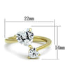 WildKlass Stainless Steel Ring IP Gold Women AAA Grade CZ Clear-WildKlass Jewelry