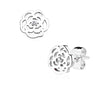 Pair of Rose Blossom with Crystal 316L Stainless Steel WildKlass Earring Studs-WildKlass Jewelry