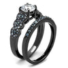 WildKlass Stainless Steel Ring IP Light Black (IP Gun) Women AAA Grade CZ Clear-WildKlass Jewelry