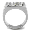 WildKlass Stainless Steel Ring High Polished (no Plating) Men Top Grade Crystal Clear-WildKlass Jewelry