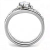 WildKlass Stainless Steel Ring High Polished Women AAA Grade CZ Clear-WildKlass Jewelry