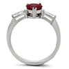 WildKlass Stainless Steel Heart Ring High Polished (no Plating) Women AAA Grade CZ Ruby-WildKlass Jewelry