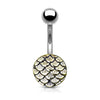Casted Steel Fish Scale 316L Surgical Steel WildKlass Belly Button Navel Rings-WildKlass Jewelry