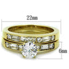WildKlass Stainless Steel Ring IP Gold Women AAA Grade CZ Clear-WildKlass Jewelry