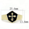 WildKlass Stainless Steel Ring IP GoldMen Epoxy Jet-WildKlass Jewelry