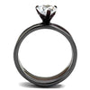 WildKlass Stainless Steel Ring IP Light Black (IP Gun) & IP Dark Brown (IP Coffee) Women AAA Grade CZ Clear-WildKlass Jewelry