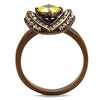 WildKlass Stainless Steel Ring IP Coffee Light Women AAA Grade CZ Topaz-WildKlass Jewelry