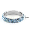WildKlass Stainless Steel Ring High Polished Women Top Grade Crystal Sea Blue-WildKlass Jewelry