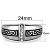 WildKlass Stainless Steel Ring High Polished (no Plating) Men Top Grade Crystal Clear-WildKlass Jewelry