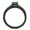 WildKlass Stainless Steel Ring IP Women Synthetic Emerald-WildKlass Jewelry