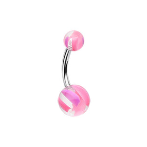 Marble Pin Stripe Acrylic WildKlass Belly Button Ring-WildKlass Jewelry