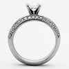 WildKlass Stainless Steel Wedding Ring High Polished (no Plating) Women AAA Grade CZ Clear-WildKlass Jewelry