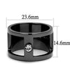 WildKlass Stainless Steel Ring IP Light Black (IP Gun) Men Top Grade Crystal Clear-WildKlass Jewelry