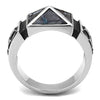 WildKlass Stainless Steel Ring High Polished Men Leather Jet-WildKlass Jewelry