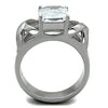 WildKlass Stainless Steel Celtic Ring High Polished (no Plating) Women AAA Grade CZ Clear-WildKlass Jewelry