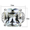 WildKlass Stainless Steel Ring High Polished (no Plating) Women AAA Grade CZ Clear-WildKlass Jewelry