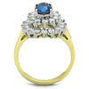 WildKlass Stainless Steel Ring Two-Tone IP Gold Women Top Grade Crystal Montana-WildKlass Jewelry