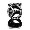 WildKlass Stainless Steel Ring IP Black Women Top Grade Crystal Clear-WildKlass Jewelry