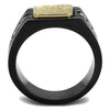 WildKlass Stainless Steel Ring Two-Tone IP Gold Men AAA Grade CZ Clear-WildKlass Jewelry