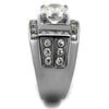 WildKlass Stainless Steel Ring High Polished Men AAA Grade CZ Clear-WildKlass Jewelry