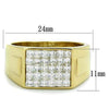 WildKlass Stainless Steel Ring IP Gold Men AAA Grade CZ Clear-WildKlass Jewelry