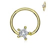 WildKlass Prong Set Star CZ Captive Rings 316L Surgical Steel-WildKlass Jewelry