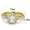 WildKlass WildKlass Stainless Steel Ring IP Gold Women AAA Grade CZ Clear-WildKlass Jewelry