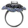 WildKlass Stainless Steel Ring IP Light Black (IP Gun) Women AAA Grade CZ Clear-WildKlass Jewelry