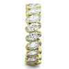 WildKlass Stainless Steel Eternity Ring IP Gold Women AAA Grade CZ Clear-WildKlass Jewelry