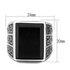 WildKlass Stainless Steel Ring High Polished Men Synthetic Jet-WildKlass Jewelry