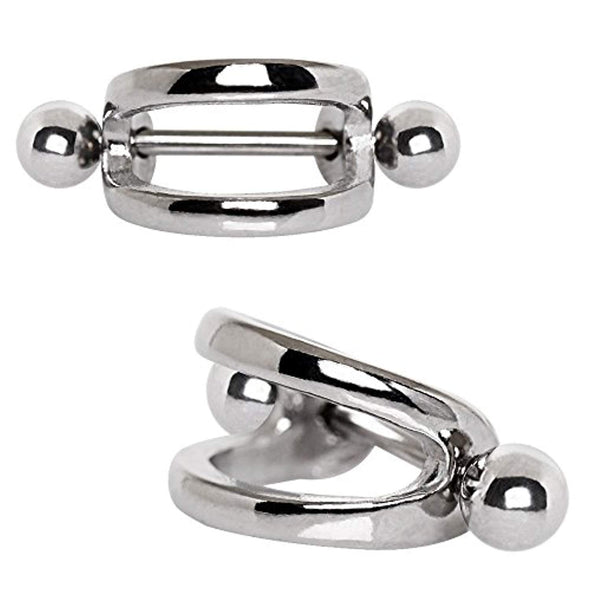 316L Stainless Steel Double Line WildKlass Cartilage Cuff Earring-WildKlass Jewelry