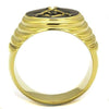 WildKlass Stainless Steel Ring IP Gold Men Top Grade Crystal Clear-WildKlass Jewelry