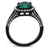 WildKlass Stainless Steel Ring IP Women Synthetic Blue Zircon-WildKlass Jewelry