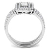WildKlass Stainless Steel Ring High Polished Women AAA Grade CZ Clear-WildKlass Jewelry