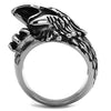 WildKlass Stainless Steel Ring High Polished Men Epoxy Jet-WildKlass Jewelry