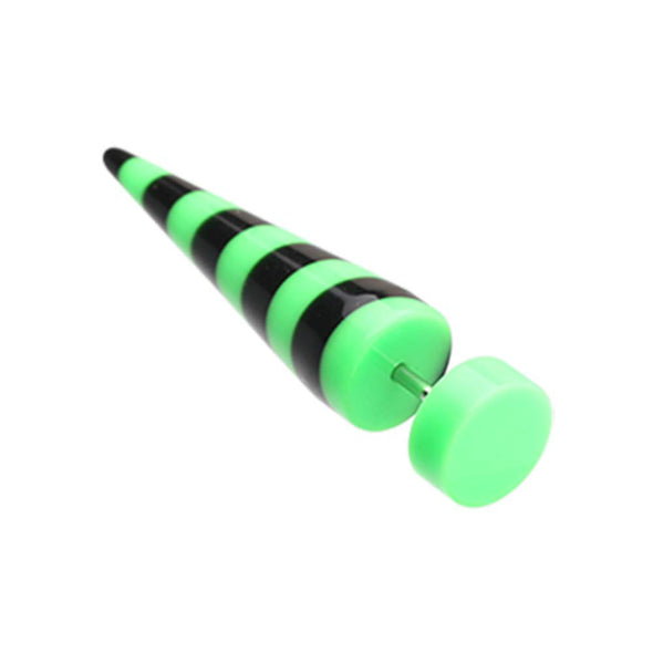Candy Stripe Acrylic Fake WildKlass Taper-WildKlass Jewelry