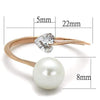 WildKlass Stainless Steel Ring IP Rose Gold Women Synthetic White-WildKlass Jewelry