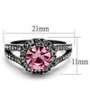 WildKlass Stainless Steel Ring IP Light Black (IP Gun) Women Top Grade Crystal Light Rose-WildKlass Jewelry