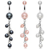 Pearl Coated WildKlass Navel Ring Pearlish beads Dangle (Sold by Piece)-WildKlass Jewelry