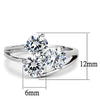 WildKlass Stainless Steel Ring High Polished Women AAA Grade CZ Clear-WildKlass Jewelry