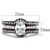 WildKlass Stainless Steel Ring Two Tone IP Dark Brown (IP Coffee) Women AAA Grade CZ Clear-WildKlass Jewelry