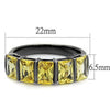 WildKlass Stainless Steel Ring IP Light Black (IP Gun) Women AAA Grade CZ Topaz-WildKlass Jewelry